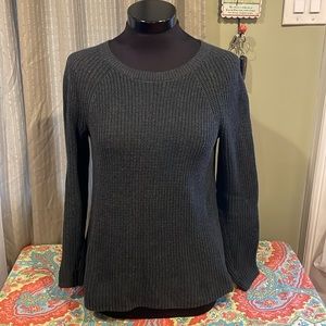 Ann Taylor LOFT Peony Tie Back Mixed Media Sweater